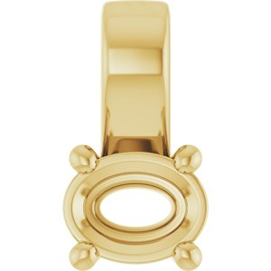 10K Yellow Gold 4.5x3.5 mm Oval Charm/Pendant Mounting – image 2