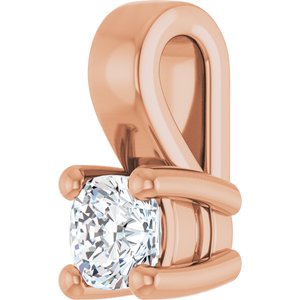 14K Rose Gold 3 mm Cushion Charm/Pendant Mounting – image 3