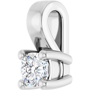 10K White Gold 3 mm Cushion Charm/Pendant Mounting – image 3