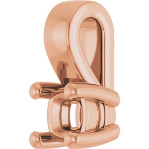 18K Rose Gold 3 mm Cushion Charm/Pendant Mounting – image 4