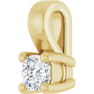 10K Yellow Gold 3 mm Cushion Charm/Pendant Mounting – image 3