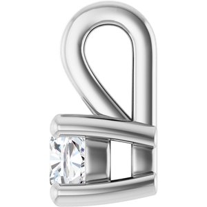 14K White Gold 3 mm Cushion Charm/Pendant Mounting – image 5