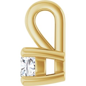 18K Yellow Gold 3 mm Cushion Charm/Pendant Mounting – image 5