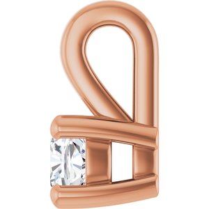 10K Rose Gold 3 mm Cushion Charm/Pendant Mounting – image 5