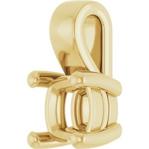 18K Yellow Gold 5 mm Cushion Charm/Pendant Mounting – image 4