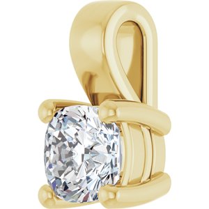 14K Yellow Gold 5 mm Cushion Charm/Pendant Mounting – image 3