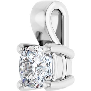 14K X1 White Gold 5 mm Cushion Charm/Pendant Mounting – image 3