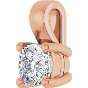 18K Rose Gold 5 mm Cushion Charm/Pendant Mounting – image 3
