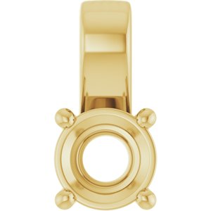 18K Yellow Gold 5.5 mm Round Charm/Pendant Mounting – image 2