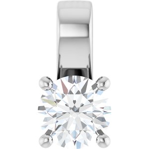 10K White Gold 5.5 mm Round Charm/Pendant Mounting