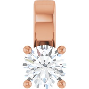 14K Rose Gold 5.5 mm Round Charm/Pendant Mounting