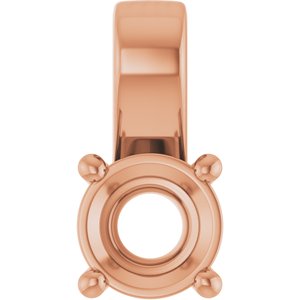 14K Rose Gold 5.5 mm Round Charm/Pendant Mounting – image 2