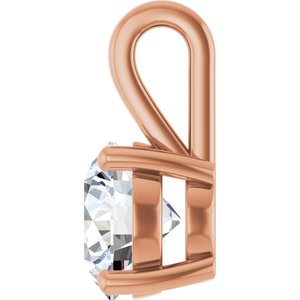 14K Rose Gold 8.2 mm Round Charm/Pendant Mounting – image 5