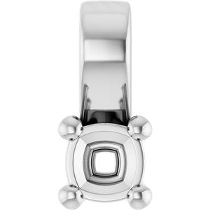 18K White Gold 3 mm Cushion Charm/Pendant Mounting – image 2