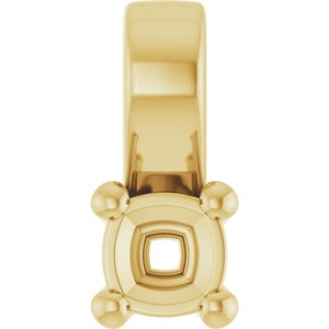 10K Yellow Gold 3 mm Cushion Charm/Pendant Mounting – image 2