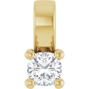 10K Yellow Gold 3 mm Cushion Charm/Pendant Mounting