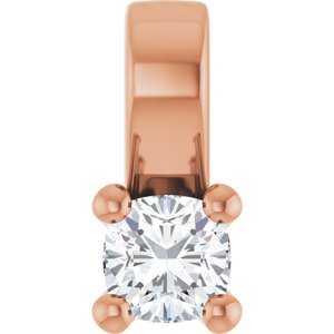 10K Rose Gold 3 mm Cushion Charm/Pendant Mounting
