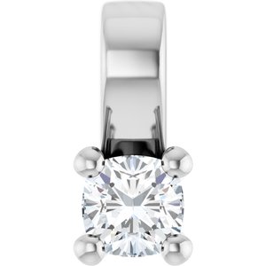 14K White Gold 3 mm Cushion Charm/Pendant Mounting