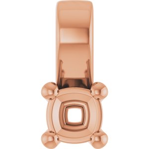 10K Rose Gold 3 mm Cushion Charm/Pendant Mounting – image 2