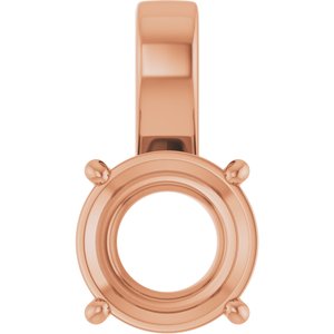 10K Rose Gold 11 mm Round Charm/Pendant Mounting – image 2