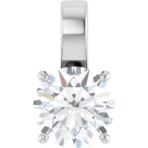 18K White Gold 11 mm Round Charm/Pendant Mounting