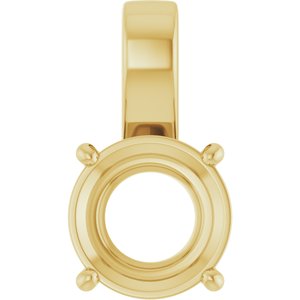 10K Yellow Gold 11 mm Round Charm/Pendant Mounting – image 2