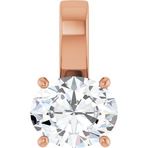 18K Rose Gold 11x9 mm Oval Charm/Pendant Mounting