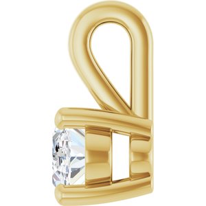 14K Yellow Gold 6x4 mm Oval Charm/Pendant Mounting – image 5