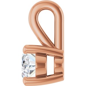 14K Rose Gold 6x4 mm Oval Charm/Pendant Mounting – image 5