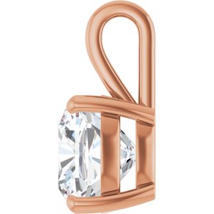 14K Rose Gold 12 mm Cushion Charm/Pendant Mounting – image 5
