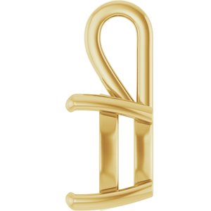 14K Yellow Gold 12 mm Cushion Charm/Pendant Mounting – image 6