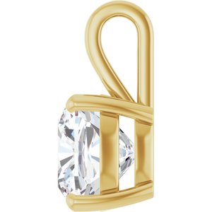 10K Yellow Gold 12 mm Cushion Charm/Pendant Mounting – image 5