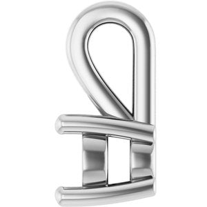 14K White Gold 3.75 mm Round Charm/Pendant Mounting – image 6