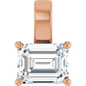 10K Rose Gold 9x7 mm Emerald Charm/Pendant Mounting