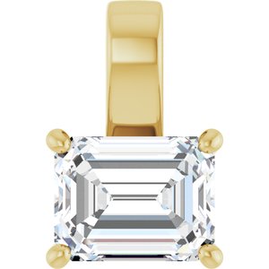 10K Yellow Gold 9x7 mm Emerald Charm/Pendant Mounting