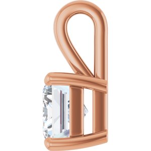 10K Rose Gold 9x7 mm Emerald Charm/Pendant Mounting – image 5