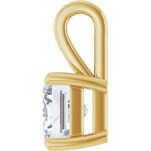 14K Yellow Gold 9x7 mm Emerald Charm/Pendant Mounting – image 5
