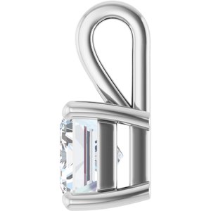 14K X1 White Gold 9x7 mm Emerald Charm/Pendant Mounting – image 5
