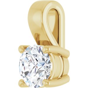 18K Yellow Gold 5.5 mm Round Charm/Pendant Mounting – image 3