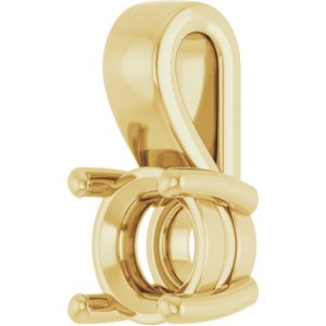 14K Yellow Gold 5.5 mm Round Charm/Pendant Mounting – image 4