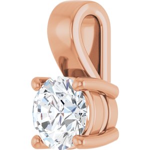 14K Rose Gold 5.5 mm Round Charm/Pendant Mounting – image 3