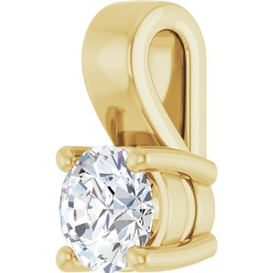 18K Yellow Gold 4.4 mm Round Charm/Pendant Mounting – image 3