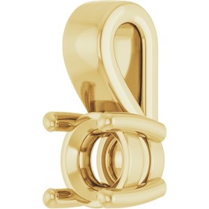 18K Yellow Gold 4.4 mm Round Charm/Pendant Mounting – image 4