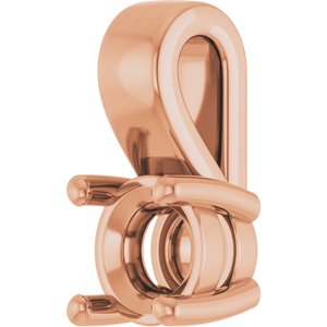 18K Rose Gold 4.4 mm Round Charm/Pendant Mounting – image 4