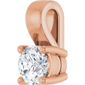 14K Rose Gold 4.4 mm Round Charm/Pendant Mounting – image 3