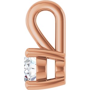 14K Rose Gold 4.5x3.5 mm Oval Charm/Pendant Mounting – image 5