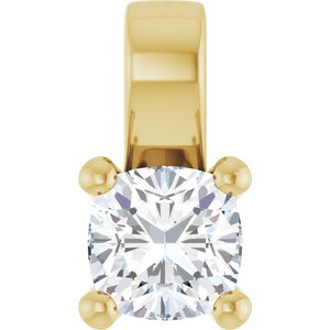 10K Yellow Gold 5 mm Cushion Charm/Pendant Mounting