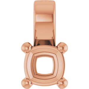10K Rose Gold 5 mm Cushion Charm/Pendant Mounting – image 2
