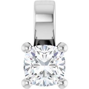 Continuum Sterling Silver 5 mm Cushion Charm/Pendant Mounting