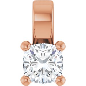 18K Rose Gold 5 mm Cushion Charm/Pendant Mounting
